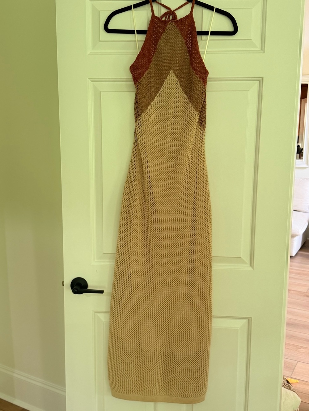 Lulus Taupe Multi Crochet Midi Dress